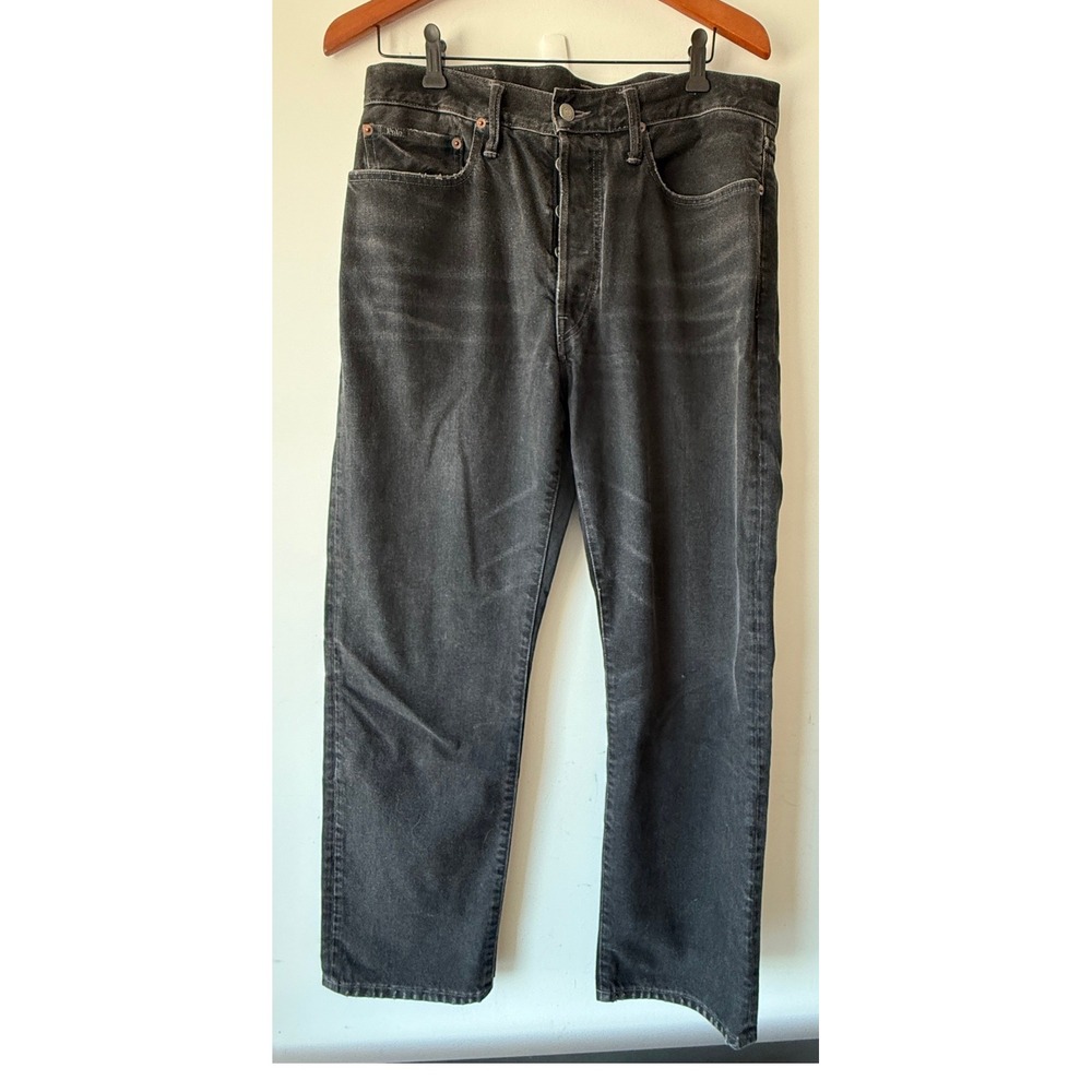 Polo Ralph Lauren Vintage Classic Fit Black Jeans Button Fly 32x32 READ